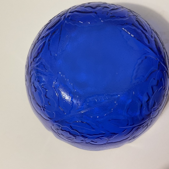 VTG GLCOLOC ARCOROC FRANCE Cobalt Blue Floral Small Glass Bowls Set of 2 - Picture 9 of 9